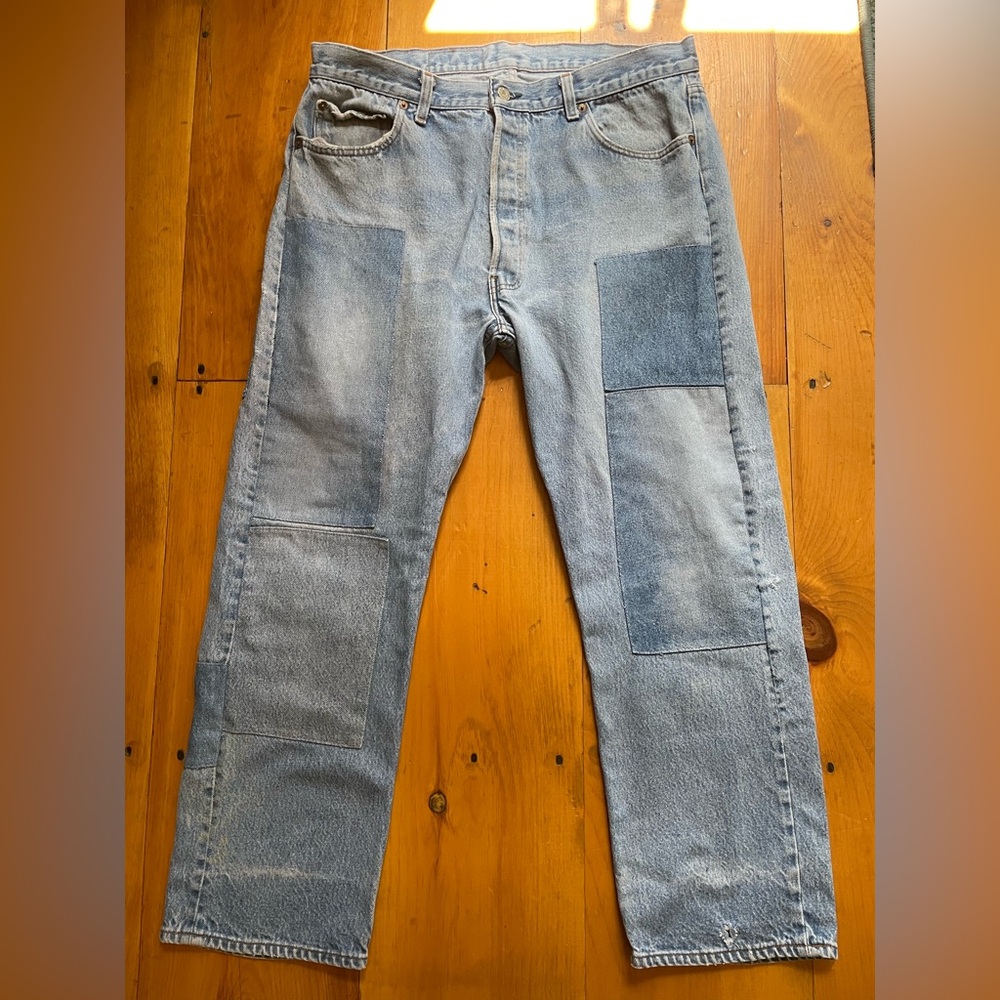 Levi's Blue Relaxed Fit Jeans with Patchwork